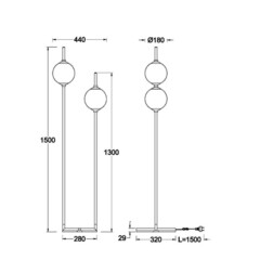 Торшер светодиодный Maytoni 12 Вт латунь 3000К IP20 (Z020FL-L12BS3K) - фото 2