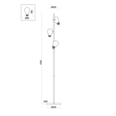 Торшер Freya G9 120 Вт латунь IP20 (FR5372FL-03BS) - фото 2