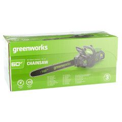 Пила цепная аккумуляторная Greenworks GD60CS25 60 В 16" шаг 3/8" паз 1,3 мм 56 звеньев без АКБ и ЗУ (2008907) - фото 3