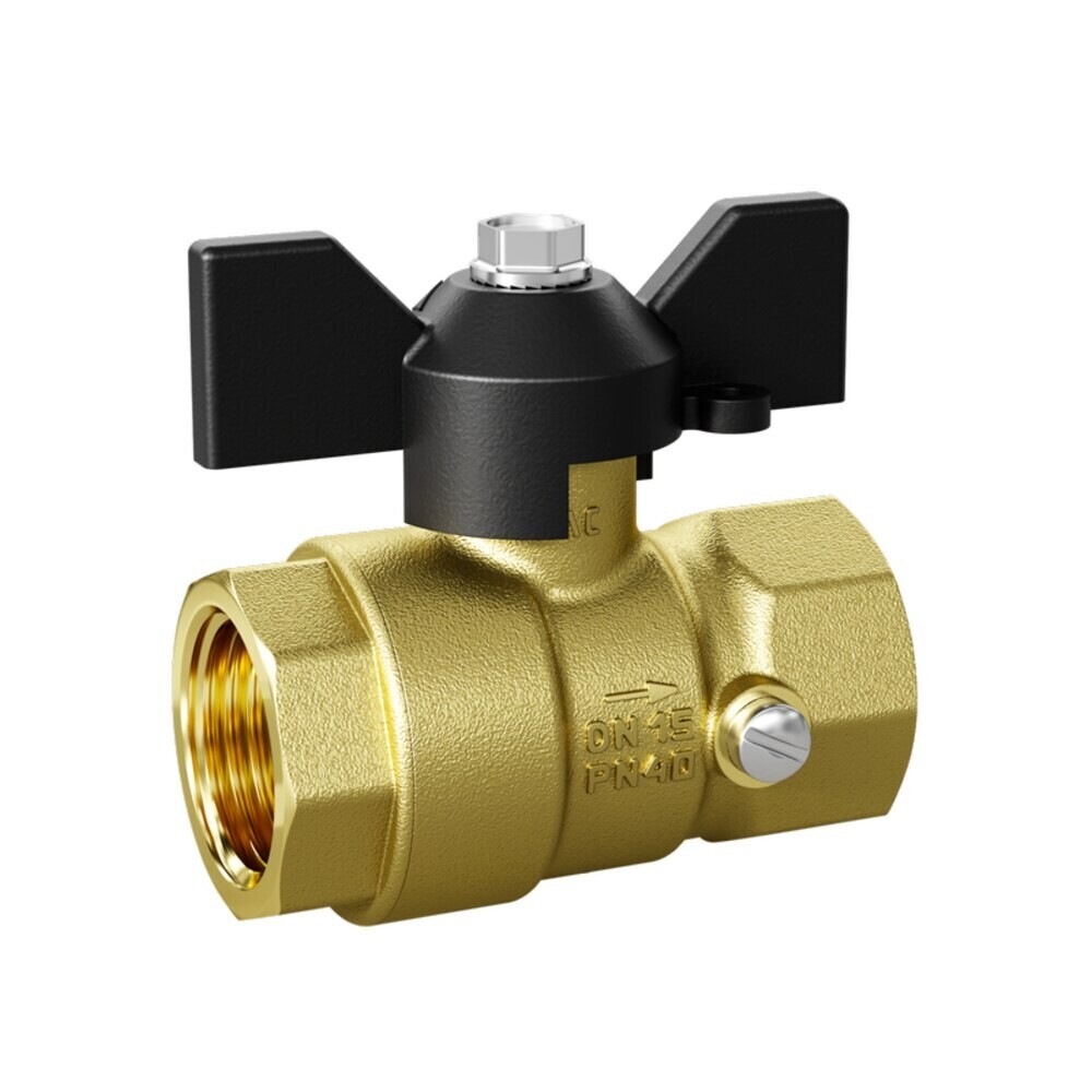 Кран шаровой латунный LD Pride 1/2 ВР(г) х 1/2 ВР(ш) для подключения манометра бабочка прямой (LD 44.392.15.20)