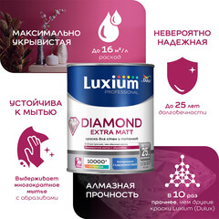 Краска моющаяся Dulux/Luxium Diamond Extra Matt база BW белая 9 л - фото 8