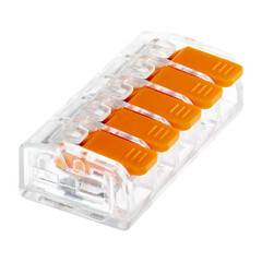 Изображение товара Клемма на 5 проводов Duwi СМК 223-415 0,5-4 кв.мм с рычажками без пасты (50 шт.) (26748 5)