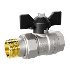 Изображение товара Кран шаровой латунный LD Pride 1/2 ВР(г) х 1/2 ВР(г) бабочка со сгоном прямой (LD 47.316.15)