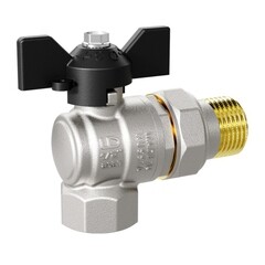 Кран шаровой латунный LD Pride 1/2 ВР(г) х 1/2 НР(ш) бабочка со сгоном угловой (47.15.В-ГШ.У.Б)