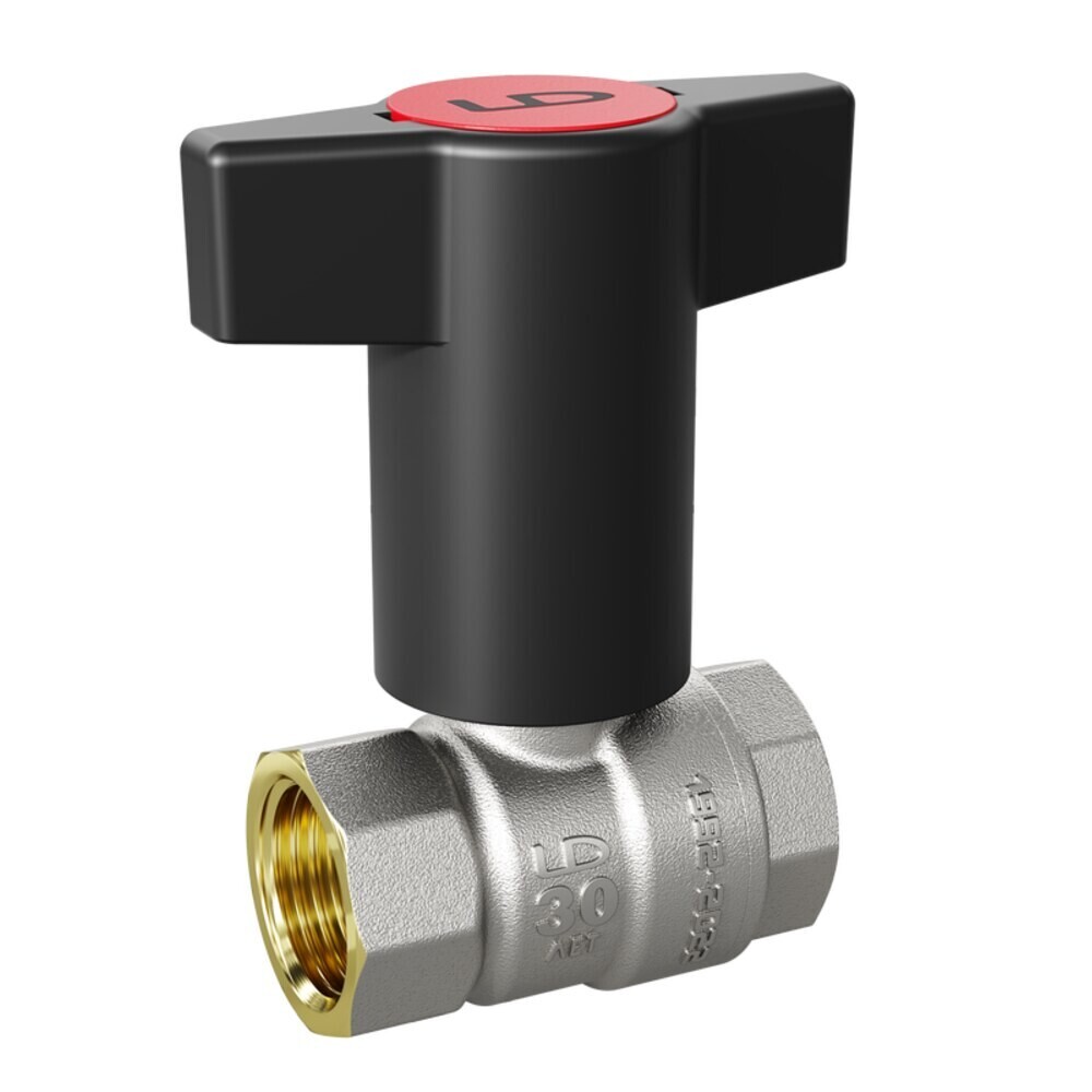 Кран шаровой латунный LD Pride 1/2 ВР(г) х 1/2 ВР(г) ручка прямой (LD 47.340.15 RB)
