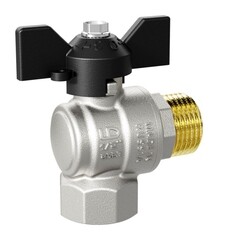 Кран шаровой латунный LD Pride 1/2 ВР(г) х 1/2 НР(ш) бабочка угловой (47.15.В-Н.У.Б)