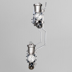 Коллекторная группа с расходомерами нержавеющая сталь Valtec 1 ВР(г) х 6 выходов 3/4 НР(ш) ЕК х 1 ВР(г) - фото 2