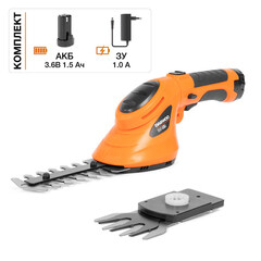 Ножницы-кусторез аккумуляторные Daewoo 3,6 В 1,5 Ач Li-Ion 1 АКБ и ЗУ (DAHT 436Li SET) - фото 1