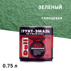 Изображение товара Грунт-эмаль по ржавчине 3в1 Dali зеленая молотковая глянцевая 0,75 л