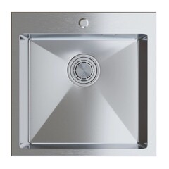 Мойка для кухни Mixline Pro 50х50х20 см врезная с сифоном сталь сатин (547229) - фото 6