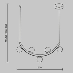 Люстра светодиодная подвесная Maytoni Ambre 12 Вт 3000К 6 кв.м (MOD331PL-L12BS3K) - фото 2