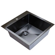 Мойка для кухни Mixline Pro 50х50х20 см врезная с сифоном сталь графит (547230)