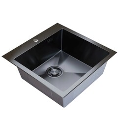 Изображение товара Мойка для кухни Mixline Pro 50х50х20 см врезная с сифоном сталь графит (547230)
