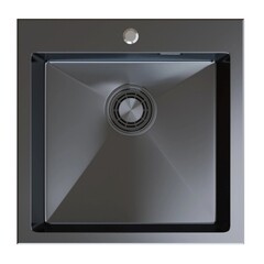 Мойка для кухни Mixline Pro 50х50х20 см врезная с сифоном сталь графит (547230) - фото 7