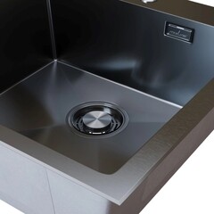 Мойка для кухни Mixline Pro 50х50х20 см врезная с сифоном сталь графит (547230) - фото 6