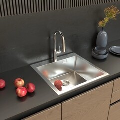 Мойка для кухни Mixline Pro 53х43х20 см врезная с сифоном сталь сатин (547233) - фото 5