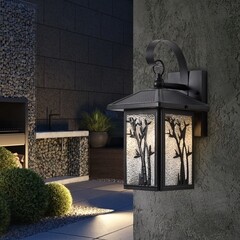 Светильник садово-парковый настенный Voltega Saga черный 240 мм E27 40 Вт IP44 (VGL7218WL-01B) - фото 2