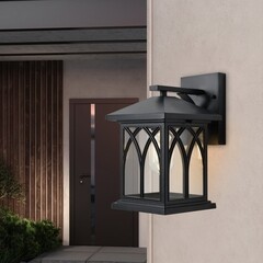 Светильник садово-парковый настенный Voltega Domi черный 245 мм E27 40 Вт IP44 (VGL7219WL-01B1) - фото 2