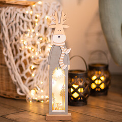Светодиодная фигура деревянная Neon-Night Рождественский олень теплый белый (504-007)