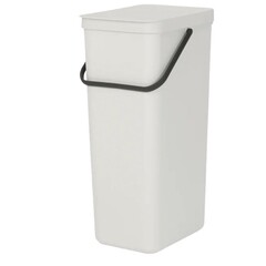 Ведро для мусора Brabantia Sort & Go с крышкой 40 л пластик светло-серое
