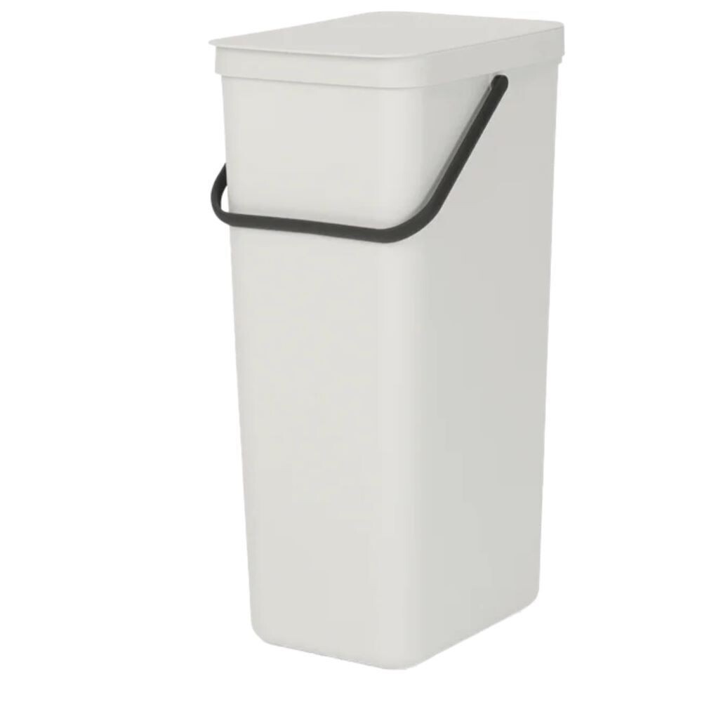 Изображение товара Ведро для мусора Brabantia Sort & Go 40 л с крышкой пластиковое светло-серое