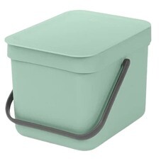 Ведро для мусора Brabantia Sort & Go с крышкой 6 л пластик мятно-голубое