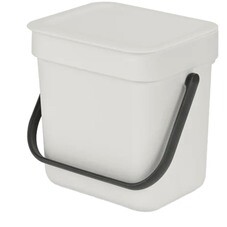 Ведро для мусора Brabantia Sort & Go с крышкой 3 л пластик светло-серое