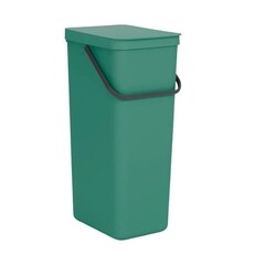 Изображение товара Ведро для мусора Brabantia Sort & Go с крышкой 40 л пластик темно-зеленое
