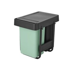 Изображение товара Набор ведер для мусора Brabantia Sort & Go с крышкой 15/15 л пластик темно-серый/мятно-голубой