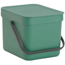 Ведро для мусора Brabantia Sort & Go с крышкой 6 л пластик темно-зеленое