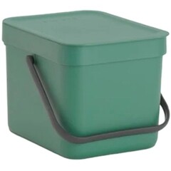 Ведро для мусора Brabantia Sort & Go с крышкой 6 л пластик темно-зеленое