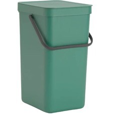 Ведро для мусора Brabantia Sort & Go с крышкой 12 л пластик темно-зеленое