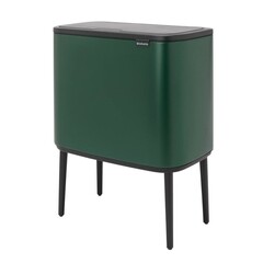 Изображение товара Ведро для мусора Brabantia Bo Touch Bin с крышкой трехсекционное 11/11/11 л металл темно-зеленое