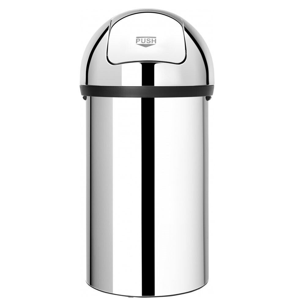 Ведро для мусора Brabantia Push Bin с крышкой 60 л металл стальное полированное