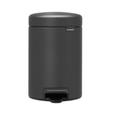 Ведро для мусора Brabantia NewIcon с крышкой 3 л металл графитовое с напылением с педалью