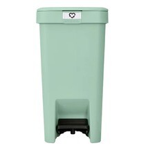 Ведро для мусора Brabantia StepUp с крышкой 10 л пластик мятно-голубое с педалью