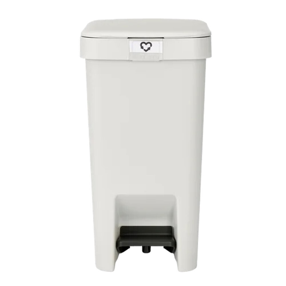 Изображение товара Ведро для мусора Brabantia StepUp с крышкой 10 л пластик светло-серое с педалью