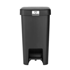 Изображение товара Ведро для мусора Brabantia StepUp с крышкой 16 л пластик темно-серое с педалью