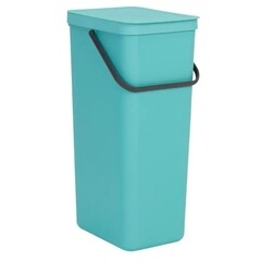 Ведро для мусора Brabantia Sort & Go с крышкой 40 л пластик мятное