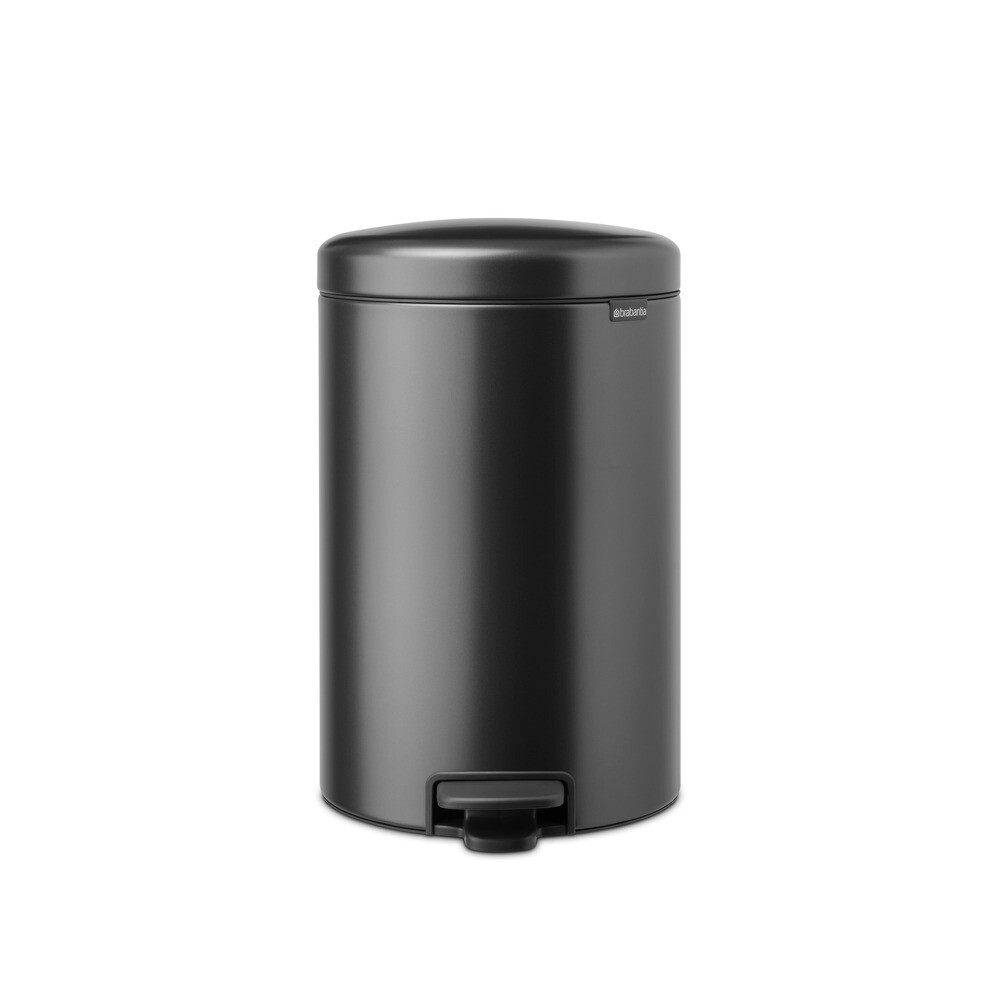 

Ведро для мусора Brabantia NewIcon с крышкой 20 л металл темно-серое с педалью, Серый
