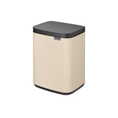 Ведро для мусора Brabantia Bo с крышкой 4 л металл бежевое с педалью