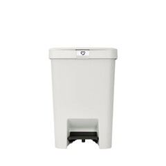 Ведро для мусора Brabantia StepUp с крышкой 25 л пластик светло-серое с педалью