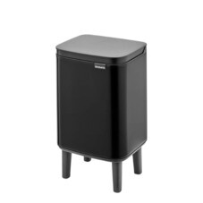 Ведро для мусора Brabantia Bo Hi с крышкой 12 л металл черное матовое