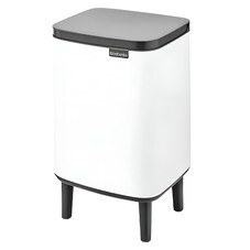 Ведро для мусора Brabantia Bo Hi с крышкой 7 л металл белое