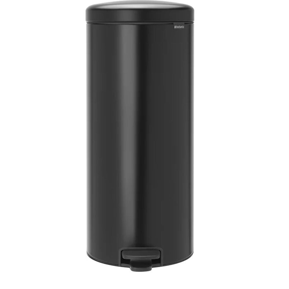 

Ведро для мусора Brabantia NewIcon с крышкой 30 л металл черное с педалью, Черный