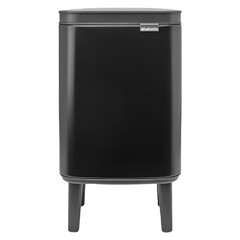 Ведро для мусора Brabantia Bo Hi с крышкой 4 л металл черное матовое