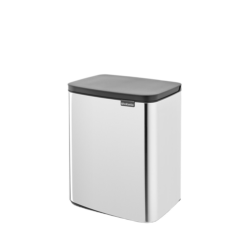 Изображение товара Ведро для мусора Brabantia Bo с крышкой 12 л металл стальное полированное