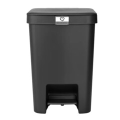 Ведро для мусора Brabantia StepUp с крышкой 25 л пластик темно-серое с педалью