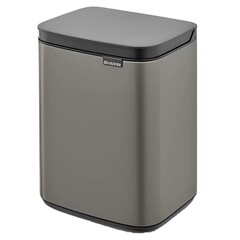 Ведро для мусора Brabantia Bo с крышкой 7 л металл платиновое