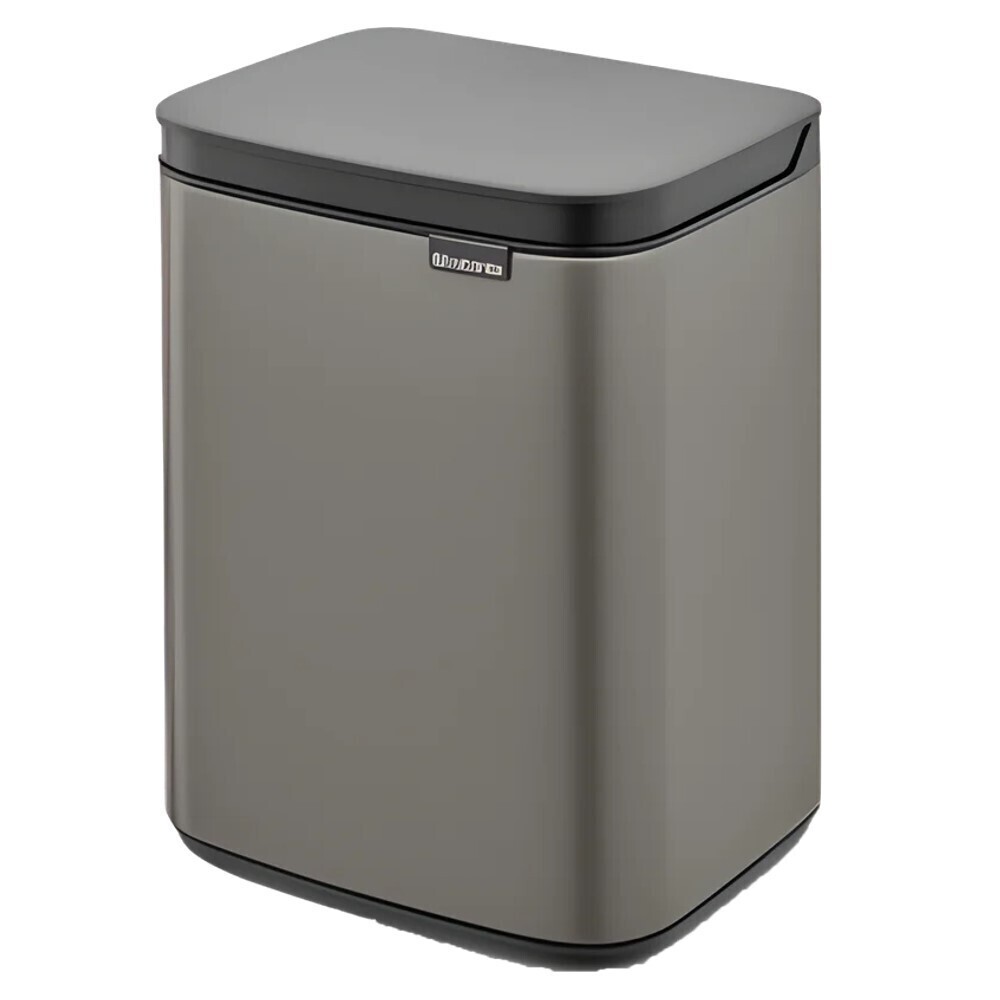 

Ведро для мусора Brabantia Bo с крышкой 7 л металл платиновое, Коричневый